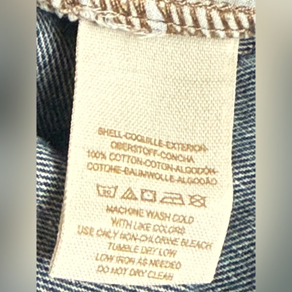 Free People Patchwork Plaid Tapestry Distressed Blue Jeans Boho Frayed Grunge - Picture 9 of 9